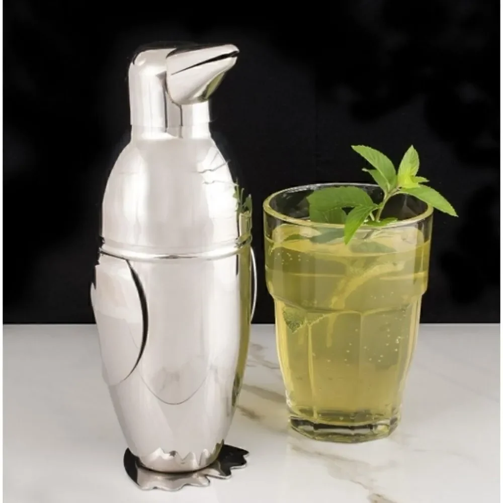 BEY-BERK Penguin Stainless Steel Shaker with Strainer Top /New